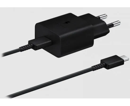 Зарядное устройство Samsung, USB C, PD2.0(15W) + кабель Type-C, черный (EP-T1510XBEGRU), фото 3