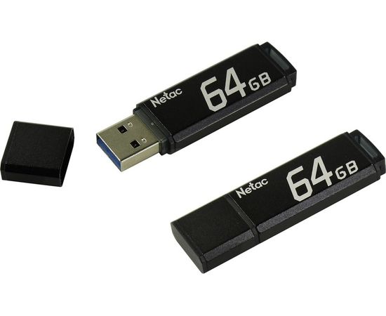USB Flash-накопитель 64Gb USB 3.0 (Netac, U351) Black, черный (NT03U351N-064G-30BK)