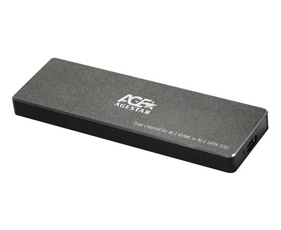 Карман для SSD m.2 NVMe -> USB3.1 Type-C (AgeStar, 31UBNV1C) серый (31UBVS6C)