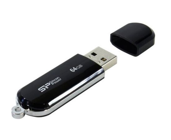 USB Flash-накопитель 64Gb (Silicon Power, LuxMini 322) Black, черный (SP064GBUF2322V1K)
