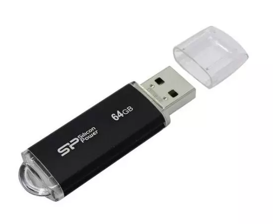 USB Flash-накопитель 64Gb (Silicon Power, Ultima II) Black, черный (SP064GBUF2M01V1K)