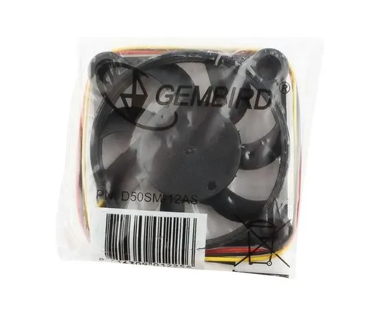 Кулер для корпуса Gembird 50x50x10, втулка, 3 pin, провод 25 см (827), фото 3