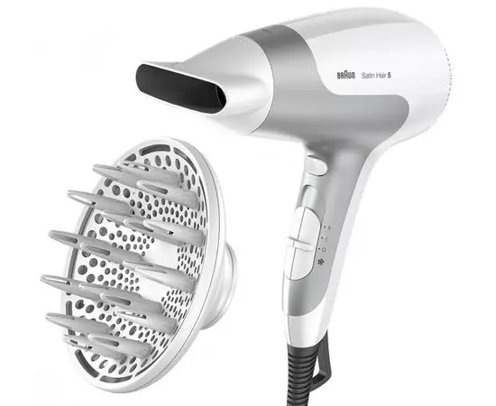 Фен Braun HD585, белый/серебристый