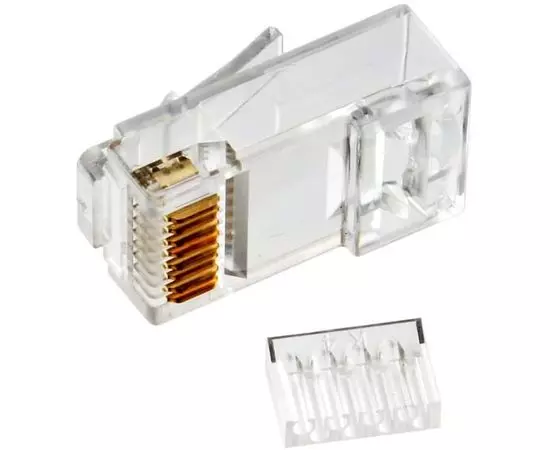 Коннектор RJ-45 (8P8C) UTP кат.5e, со вставкой (NEOMAX) упаковка 100шт. цена за 100шт (P88RB03V2I), фото 2