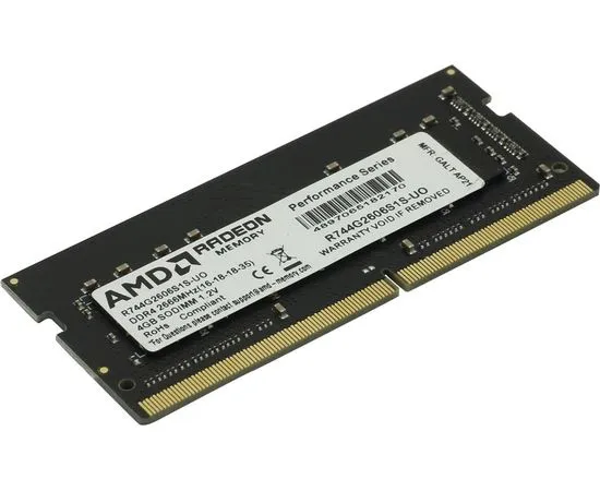 Оперативная память для ноутбука 4Gb DDR4-2666MHz (AMD) OEM (R744G2606S1S-UO)