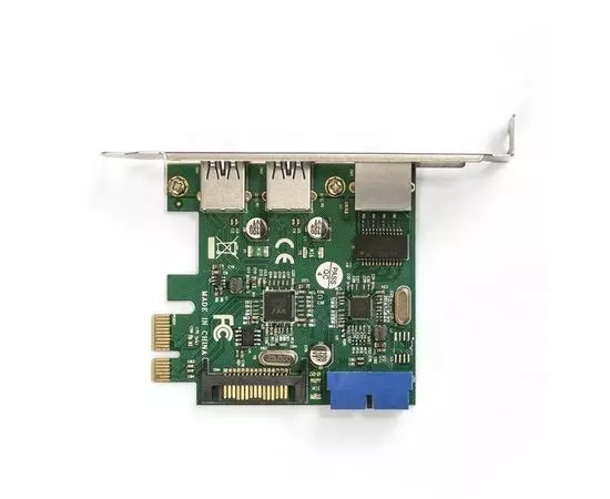 Сетевая карта Net Card 10/100/1000 + 2*USB3.0 ext + 1*USB3.0 int (PCI-E) ExeGate EXE-362 (EX290278RUS), фото 3