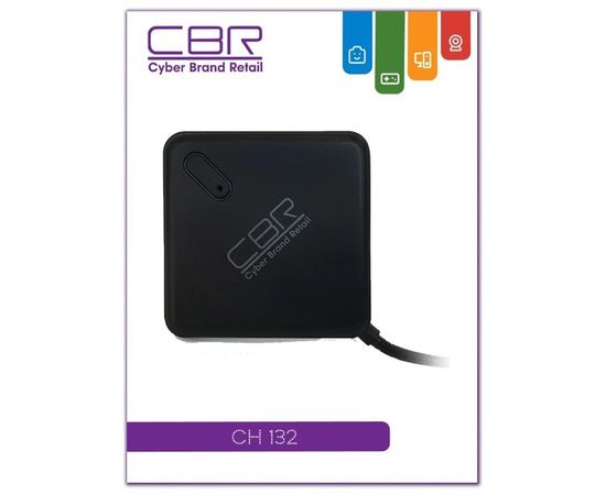 USB-разветвитель (хаб) USB2.0 -> USB2.0, 4 порта, CBR CH 132, черный
