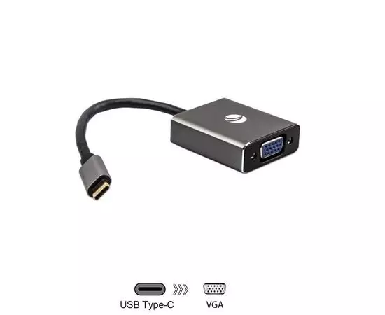 Переходник USB Type-C (M) -> VGA (F), VCOM, серый (CU421T), фото 4