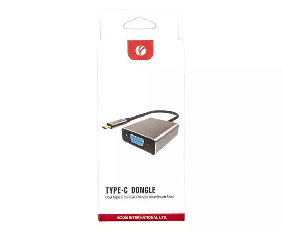 Переходник USB Type-C (M) -> VGA (F), VCOM, серый (CU421T), фото 5