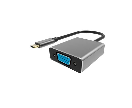 Переходник USB Type-C (M) -> VGA (F), VCOM, серый (CU421T)