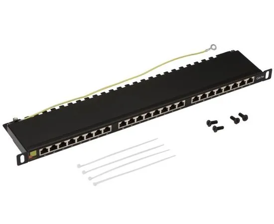 Патч-панель Lanmaster компактная 24 порта, STP, кат. 5E, 0.5U (LAN-PPC24S5E)