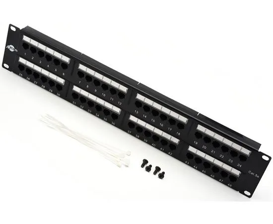 Патч-панель ATCOM 19" 48XRJ45 UTP 2U cat.5е (AT4852)