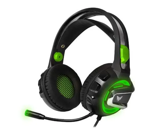 Наушники с микрофоном CROWN CMGH-3002, черный/зеленый