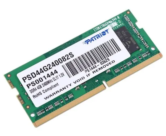 Оперативная память для ноутбука 4Gb DDR4-2400MHz (Patriot) (PSD44G240082S)