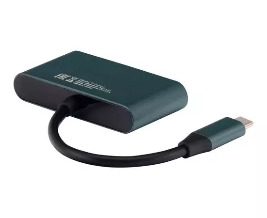 Картридер внешний USB Type-C Digma CR-СA2512-G, темно-серый, фото 3