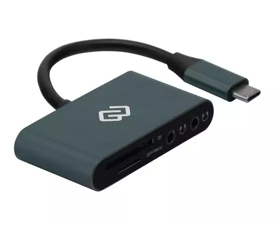 Картридер внешний USB Type-C Digma CR-СA2512-G, темно-серый