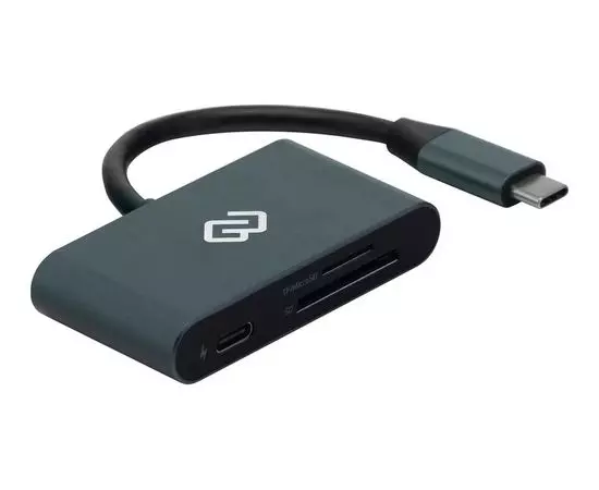 Картридер внешний USB Type-C Digma CR-СP2513-G, серебристый