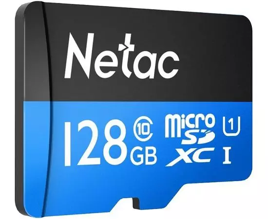 Карта памяти MicroSDXC 128GB Class 10 UHS-I U1 + адаптер (Netac P500 Standart) (NT02P500STN-128G-R)