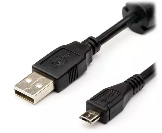 Кабель USB2.0 AM -> Micro-BM, 0.8m (Atcom) черный (AT9174)