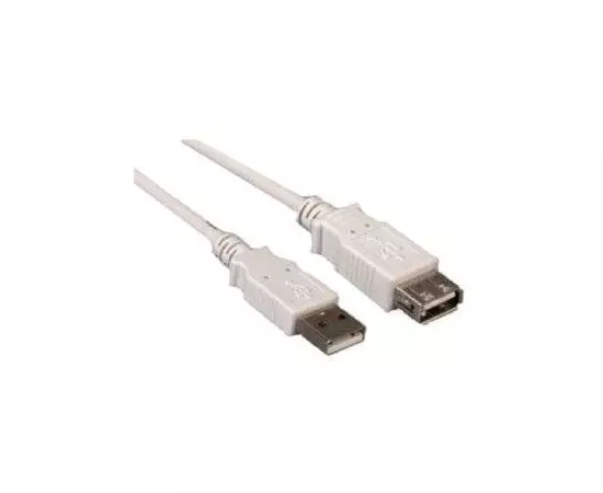 Кабель удлинитель USB2.0 AM -> AF, 1.8m (ATcom) с феррит кольцом, белый (АТ3789)