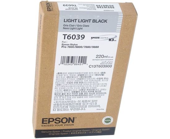 Картридж Epson StPro 7800/7880/9800/9880 light light black, 220мл. (C13T603900)