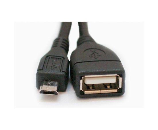 Кабель OTG USB 2.0 (F) -> microUSB, 0.8m (Atcom) черный (АТ6028)