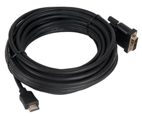 Кабель HDMI (M) - DVI (M), 10m, позол.разъемы, экран, Gembird, черный (CC-HDMI-DVI-10MC)