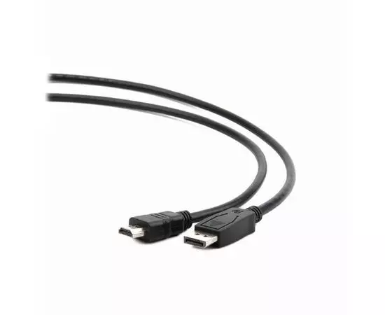 Кабель DisplayPort (M) -> HDMI (M), 1m, экран, Gembird, черный (CC-DP-HDMI-1M)