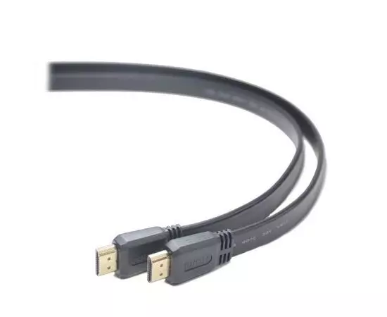 Кабель HDMI 1.8m, v1.4, позол.разъемы, ПЛОСКИЙ, Gembird, черный (CC-HDMI4F-6)