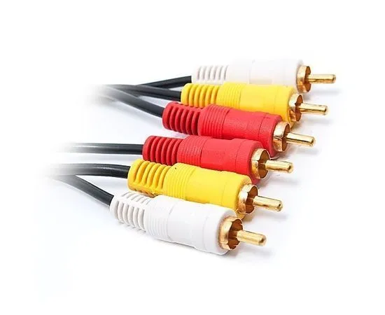 Кабель Audio/Video 3 RCA (m) -> 3 RCA (m), 1.8м (Atcom) черный (AT0711)