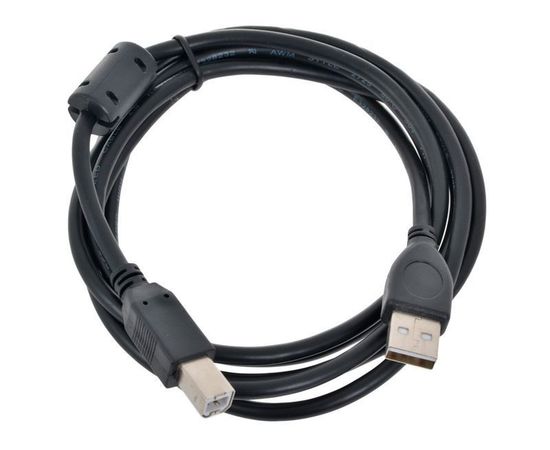 Кабель USB2.0 1.8m (Cablexpert) с феррит кольцом, черный (CCF-USB2-AMBM-6)