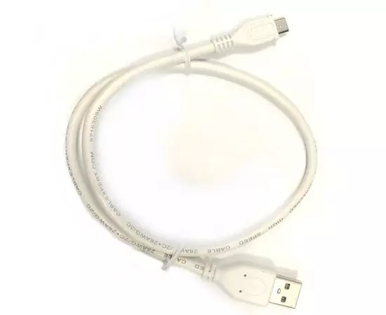 Кабель USB2.0 AM -> Micro-BM, 0.5m (Cablexpert) белый (CCP-mUSB2-AMBM-W-0.5M), Цвет: Белый