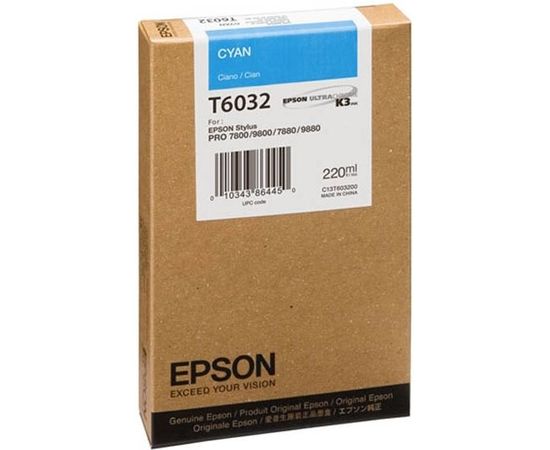 Картридж Epson Stylus PRO 7800/7880/9800/9880 (220ml), Cyan (C13T603200)