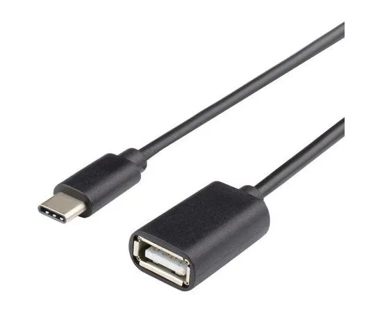 Кабель OTG USB 2.0 (F) -> USB Type C, 0.1m (AtCom) (АТ4716)