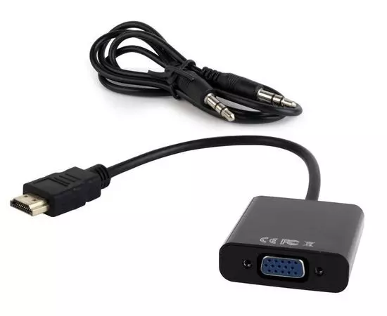 Переходник HDMI (M) -> VGA (F) + Audio 0.15m (Cablexpert) (A-HDMI-VGA-03)