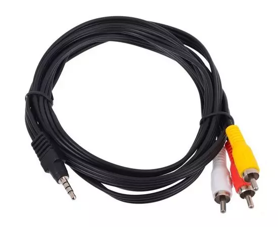 Кабель Audio/Video Jack 3.5мм, 4pin -> 3 х RCA, 2м (Telecom) черный (TAV4545-2M)