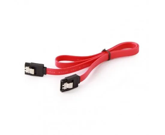 Кабель интерфейсный SATA III 0.3м, прямой с защелкой, красный (Cablexpert) (CC-SATAM-DATA-0.3M), фото 2