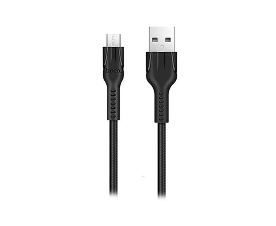 Кабель USB2.0 AM -> Micro-BM, 1m (HOCO) U31 Benay, в оплетке, черный (U31 BL)