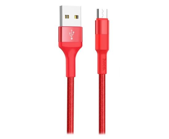 Кабель USB2.0 AM -> Micro-BM, 1m (HOCO) X26 Xpress, в оплетке, красный (6957531080237)