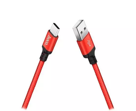Кабель USB2.0 AM -> Type-C, 1m (HOCO) X14 Times speed, красный (6957531062875)