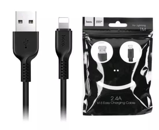 USB-кабель для Apple 8pin Lightning 1м. (HOCO) X13 Easy, черный (6957531061144), Цвет: Чёрный