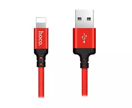 USB-кабель для Apple 8pin Lightning 2 м. (HOCO) X14 Times speed, красный/черный (6957531062899), Цвет: Красный/черный