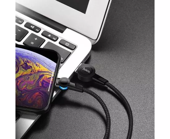 USB-кабель для Apple 8pin Lightning 1м. (HOCO) S8 Magnetic, магнитный, черный (6931474712592), фото 4