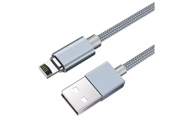 USB-кабель для Apple 8pin Lightning 1м. (HOCO) U40A Magnetic, магнитный, серый (6957531078388)