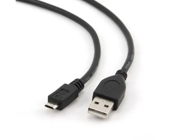 Кабель USB2.0 AM -> Micro-B, 1.8m, черный (Cablexpert) (CCP-mUSB2-AMBM-6), фото 2