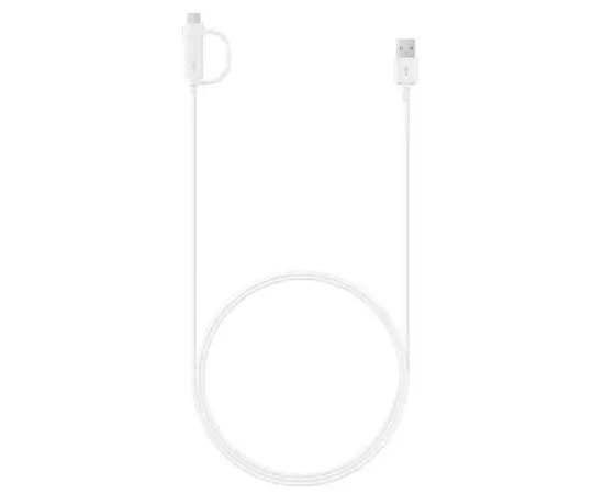 Кабель USB2.0 AM -> Micro-B + переходник Type-C 1.5m, белый (Samsung) (EP-DG930DWEGRU)