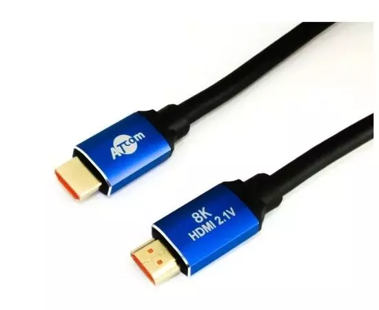 Кабель HDMI 2m, v2.1, Atcom серия Metal gold, черный (AT8888)