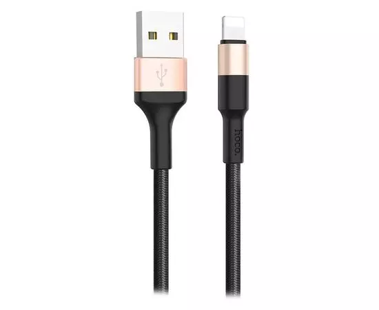USB-кабель для Apple 8pin Lightning 1м. (HOCO) X26 Xpress, черный/золотистый (6957531080183)