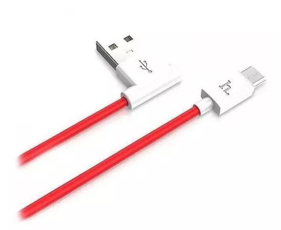 Кабель USB2.0 AM -> Micro-Bm, 1.2m (HOCO) UPM10, угловой, красный (UPM10 RED), Цвет: Красный