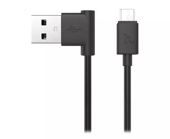Кабель USB2.0 AM -> Micro-Bm, 1.2m (HOCO) UPM10, угловой, черный (UPM10 BLK), Цвет: Чёрный